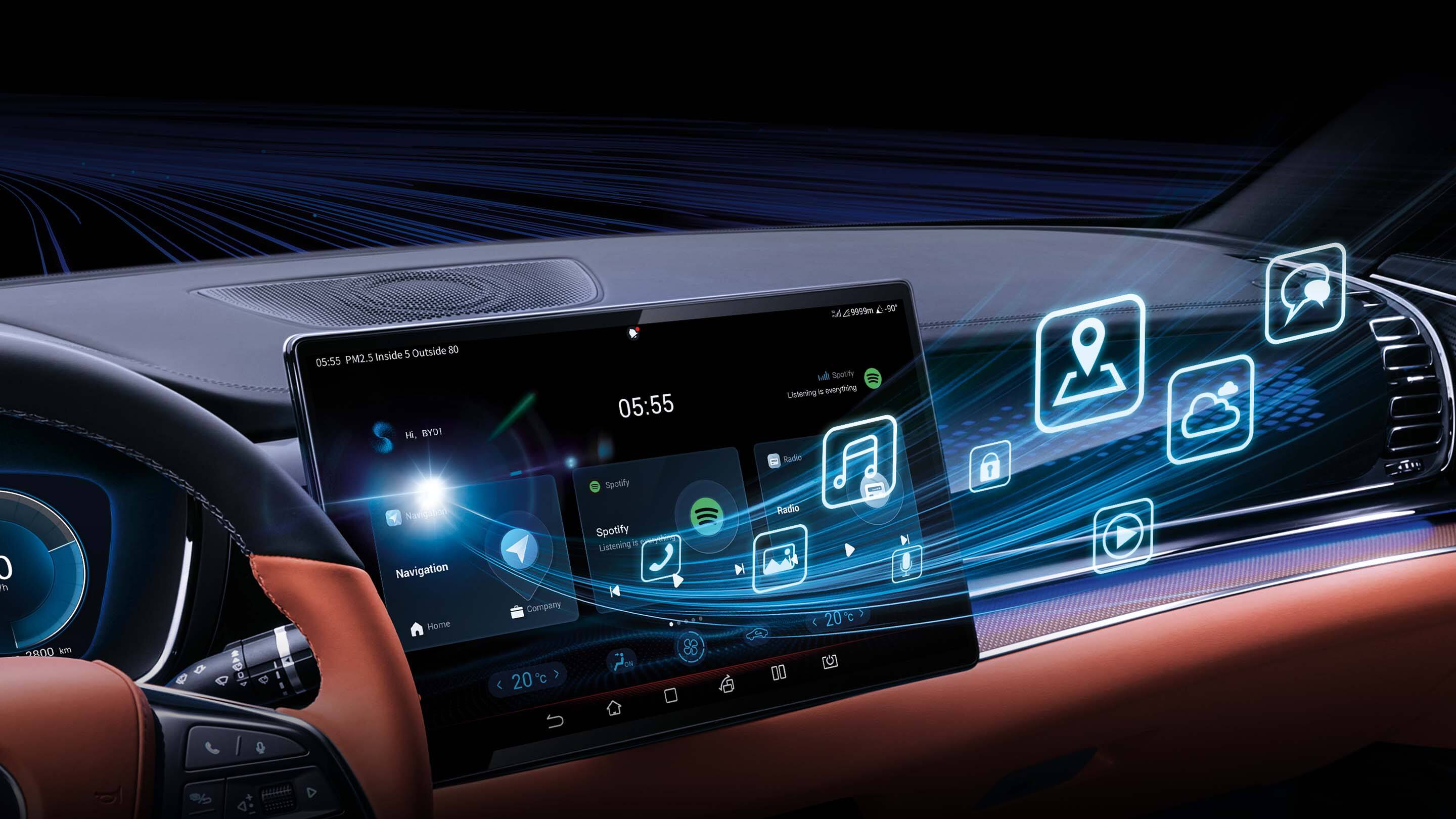 BYD DiLink intelligens hálózati kommunikációs rendszer